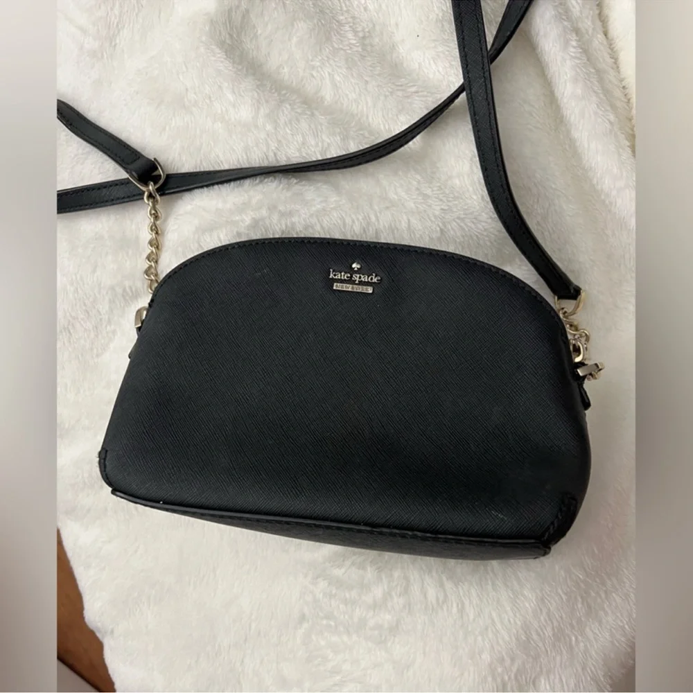 Small Black Leather Kate Spade Crossbody Bag - Picture 2 of 5